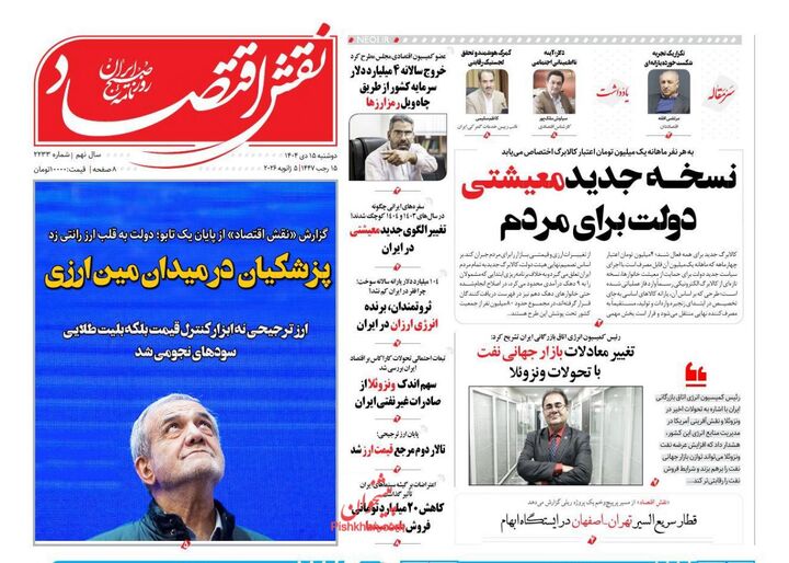 صفحه اول روزنامه های اقتصادی ۱۵ دی ۱۴۰۴