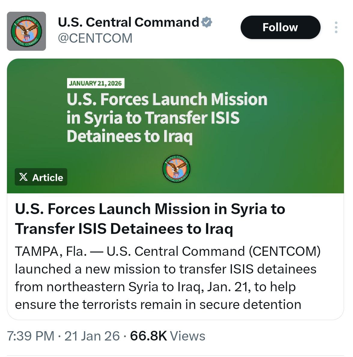 آغاز انتقال بازداشتشدگان داعش به عراق
