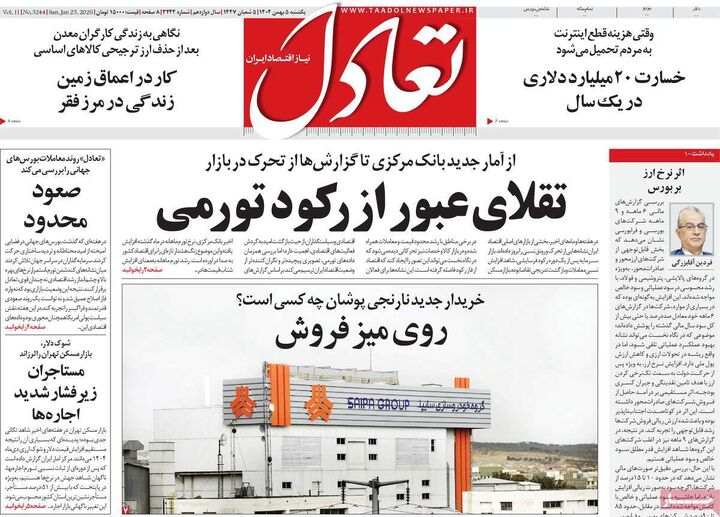 صفحه اول روزنامه های اقتصادی ۵ بهمن ۱۴۰۴