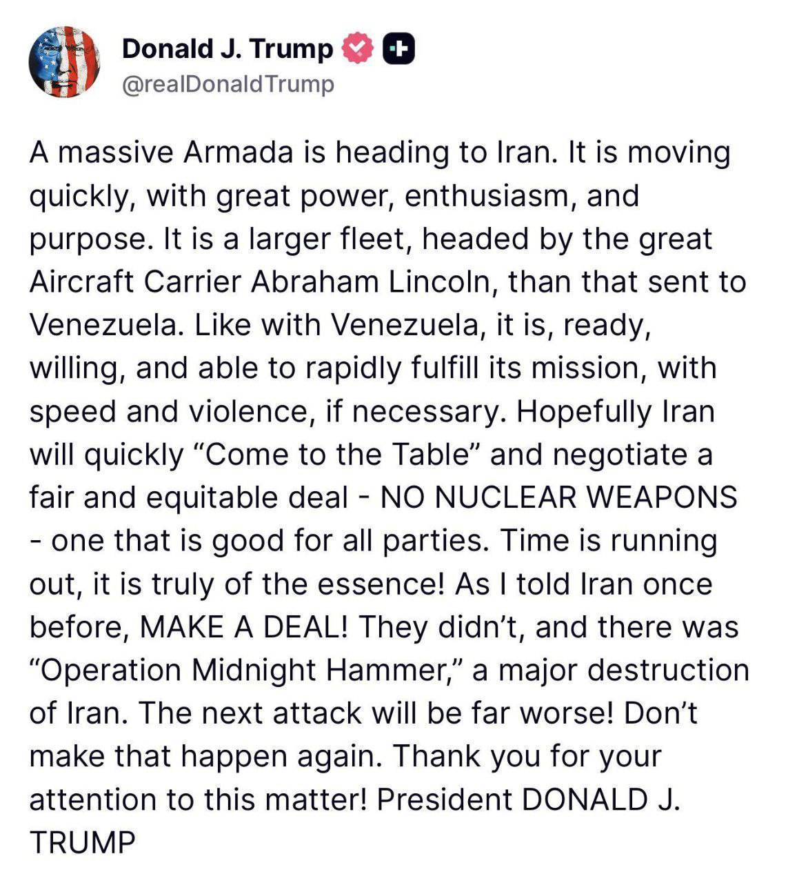 ترامپ: حمله بعدی به ایران بسیار بدتر خواهد بود