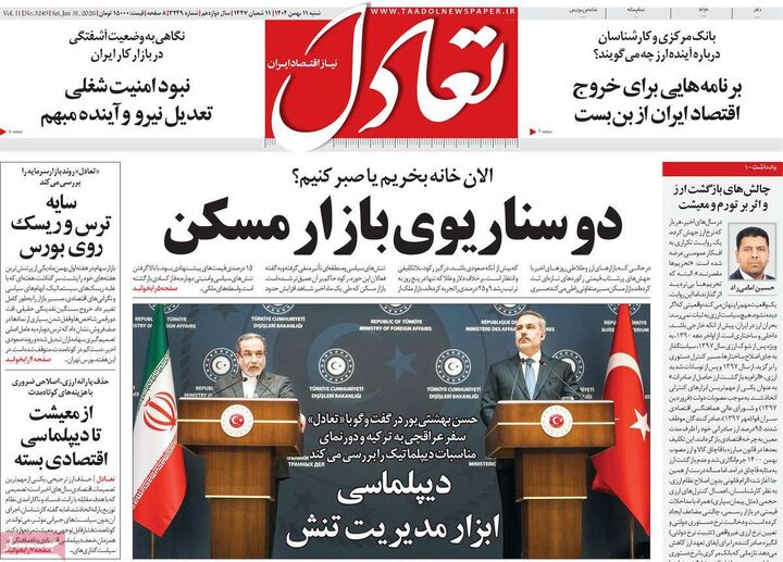 صفحه اول روزنامه های اقتصادی ۱۱ بهمن ۱۴۰۴