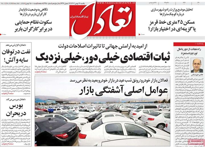 صفحه اول روزنامه های اقتصادی ۱۲ بهمن ۱۴۰۴