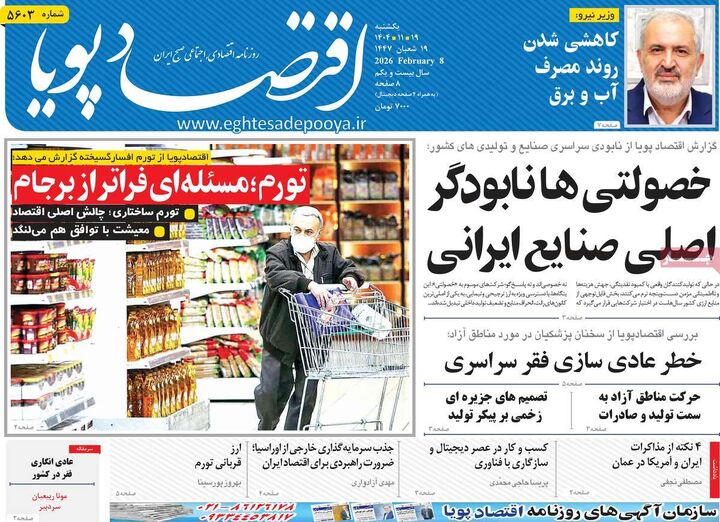 صفحه اول روزنامه های اقتصادی ۱۹ بهمن ۱۴۰۴