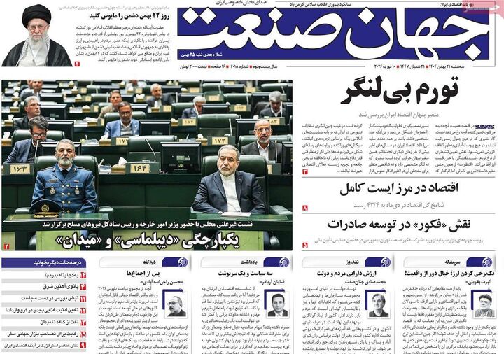 صفحه اول روزنامه های اقتصادی ۲۱ بهمن ۱۴۰۴