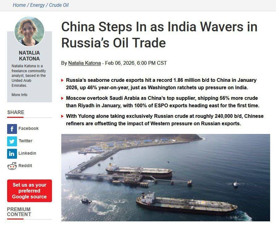 جهش ۵۰ درصدی صادرات نفت روسیه به چین| احتمال چرخش از دهلینو به پکن!