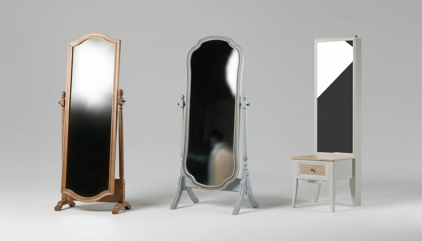 آینه قدی چوبی و فلزی