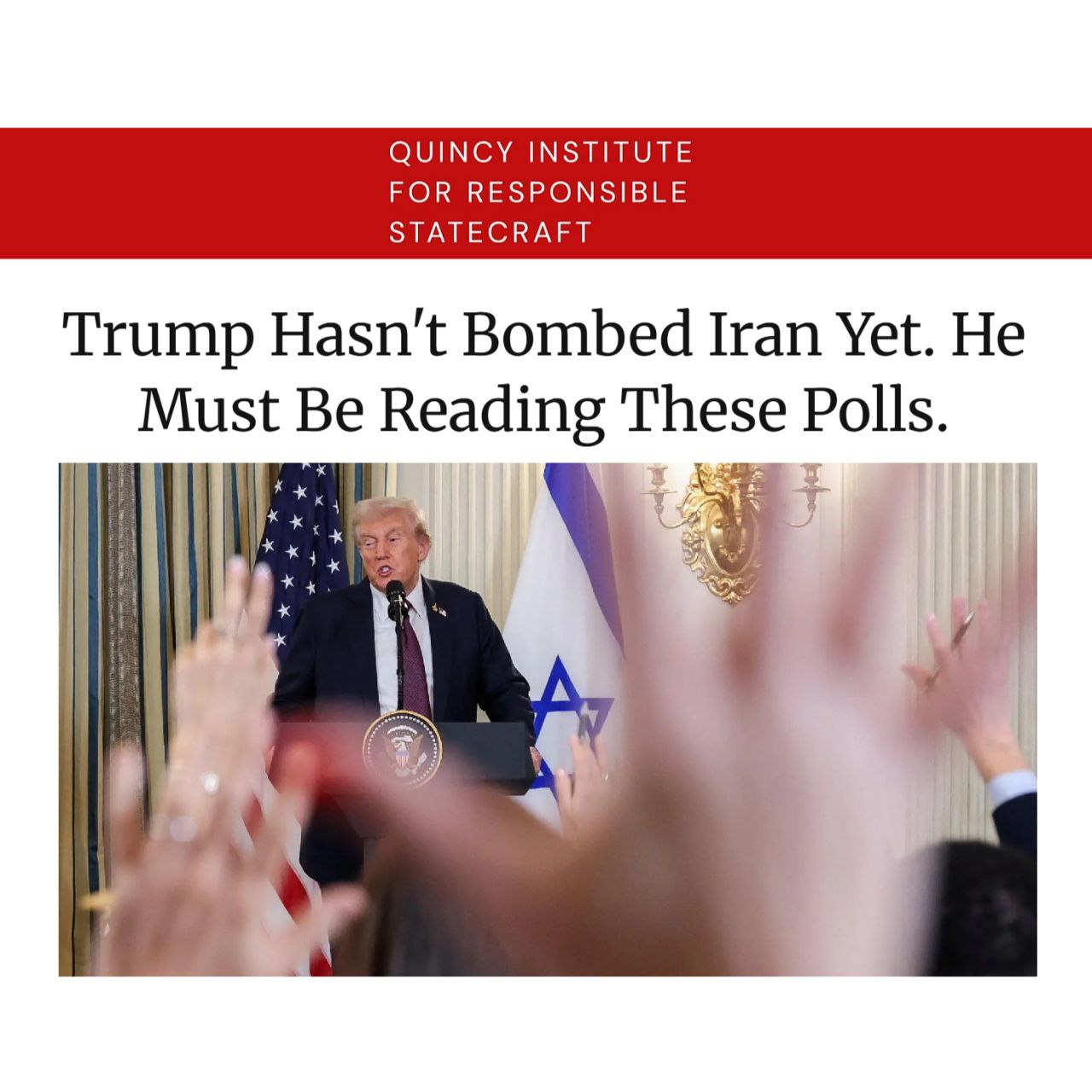 یکی از دلایلی که ترامپ به ایران حمله نکرده، نظرسنجیهاست