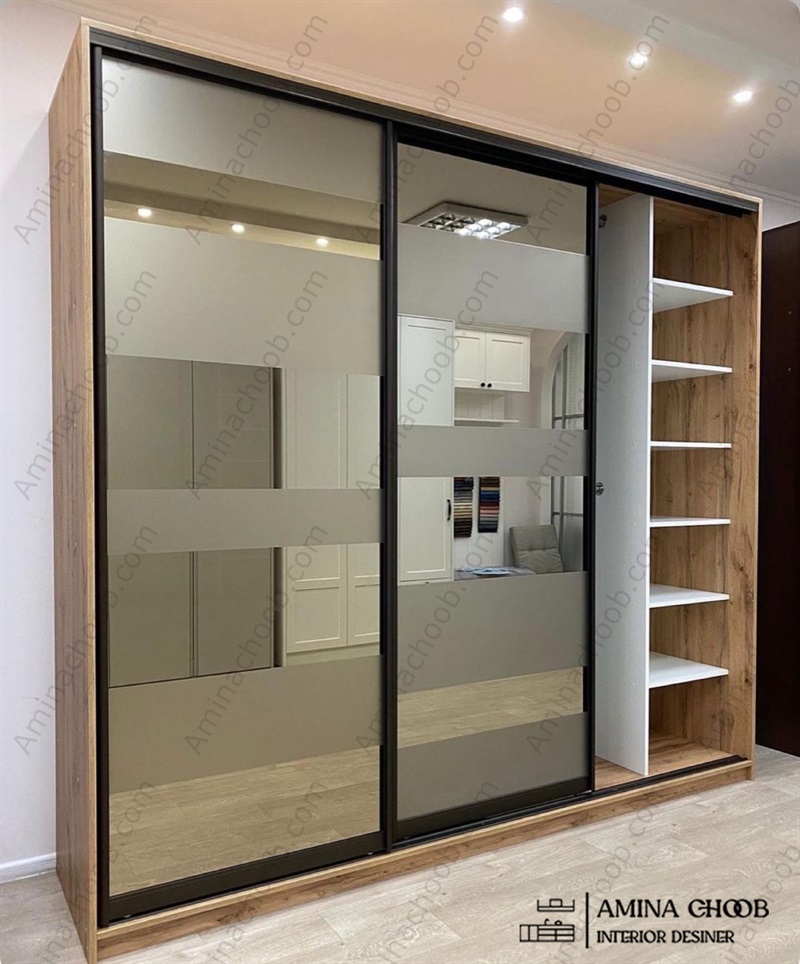 کمد دیواری ریلی آینه‌ای