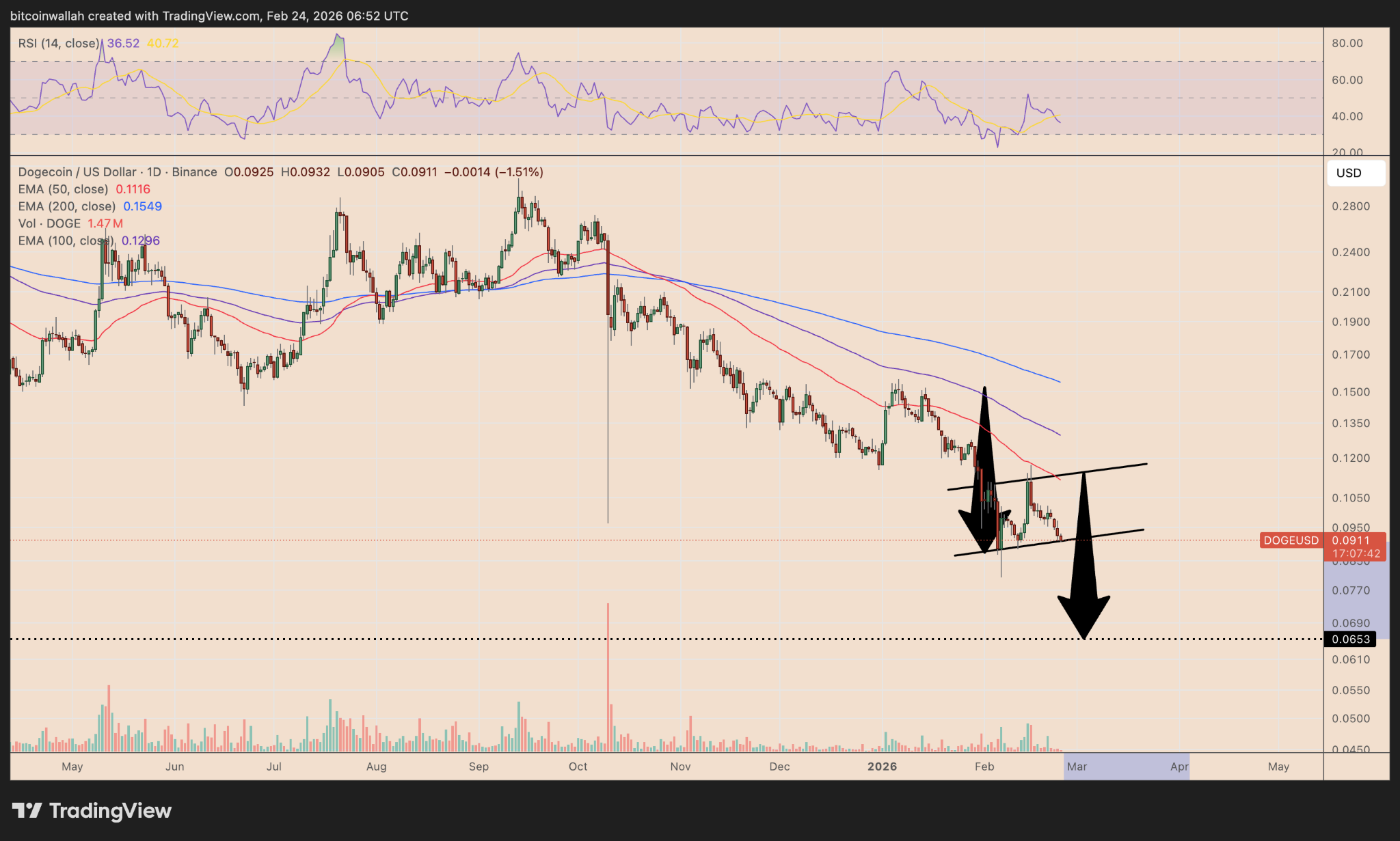 احتمال ریزش ۳۰ درصدی قیمت دوج کوین در پی رشد ترس از هوش مصنوعی!