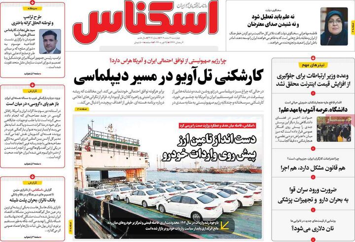 صفحه اول روزنامه های اقتصادی ۶ اسفند ۱۴۰۴
