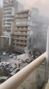 بقایای ساختمانی که در پایتخت لبنان بمباران شد