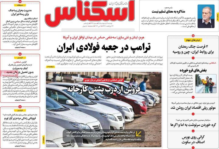 صفحه اول روزنامه های اقتصادی ۲۱ اردیبهشت ۱۴۰۵