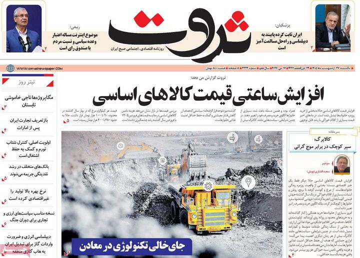 صفحه اول روزنامه های اقتصادی ۲۷ اردیبهشت ۱۴۰۵