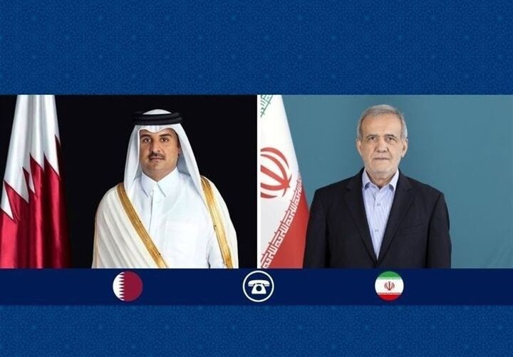 گفت وگوی پزشکیان و امیر قطر درباره مسائل منطقه