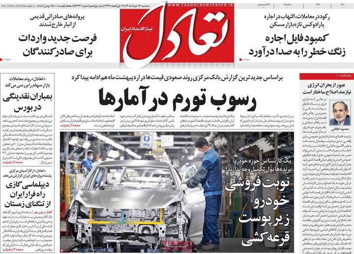 صفحه اول روزنامه های اقتصادی ۱۲ خرداد ۱۴۰۵