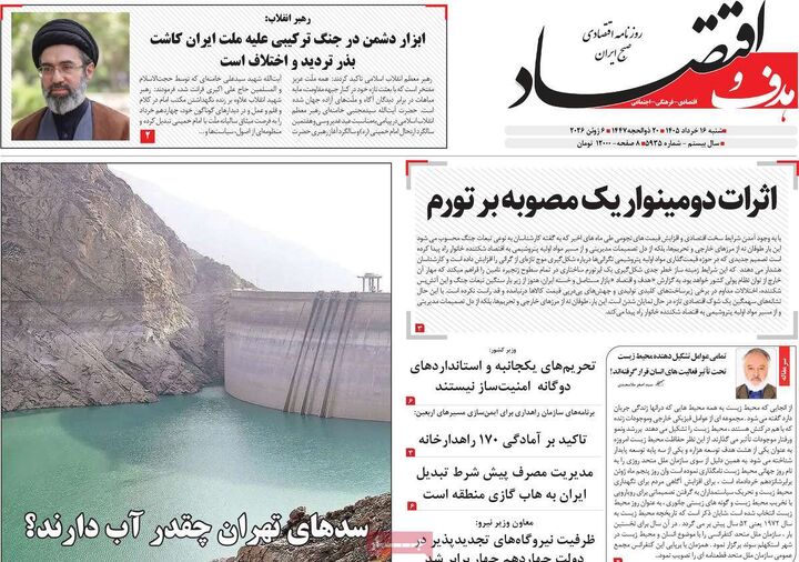 صفحه اول روزنامه های اقتصادی ۱۶ خرداد ۱۴۰۵