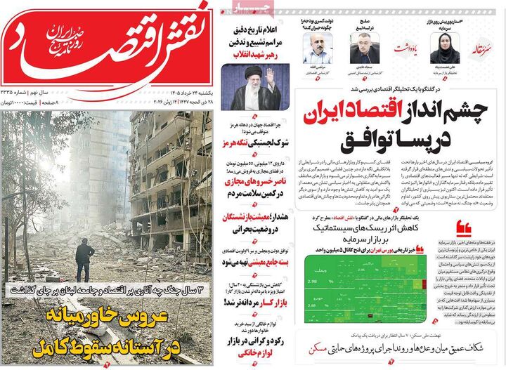 صفحه اول روزنامه های اقتصادی ۲۴ خرداد ۱۴۰۵