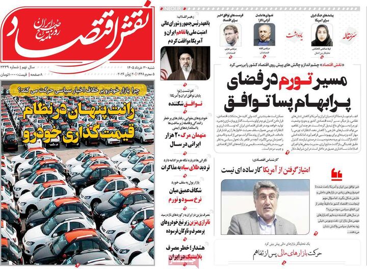 صفحه اول روزنامه های اقتصادی ۳۰ خرداد ۱۴۰۵