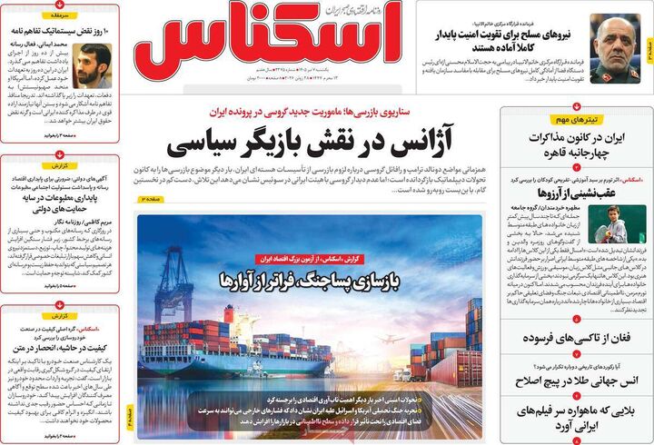 صفحه اول روزنامه های اقتصادی ۷ تیر ۱۴۰۵
