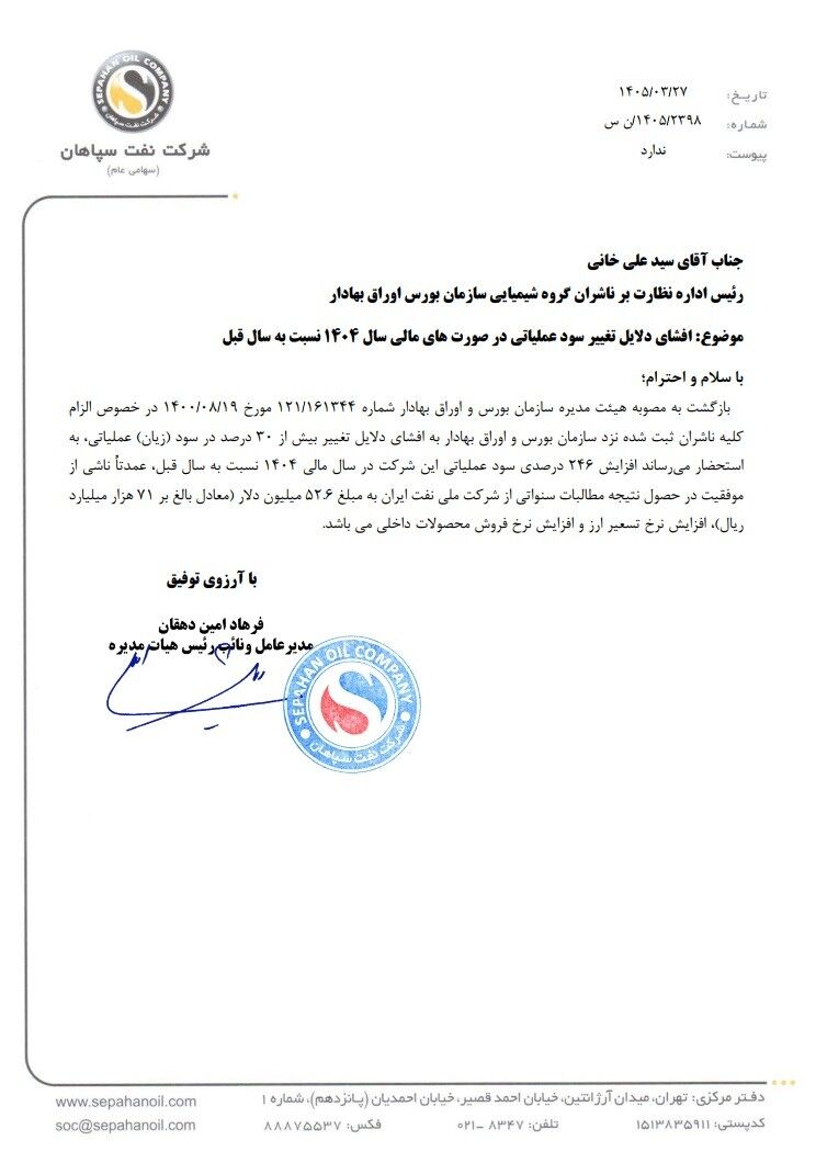 «شسپا» از جزئیات عملکرد رونمایی کرد