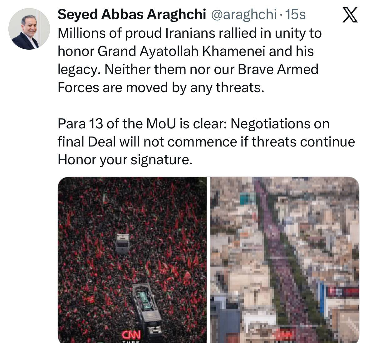عراقچی تکلیف مذاکرات را روشن کرد