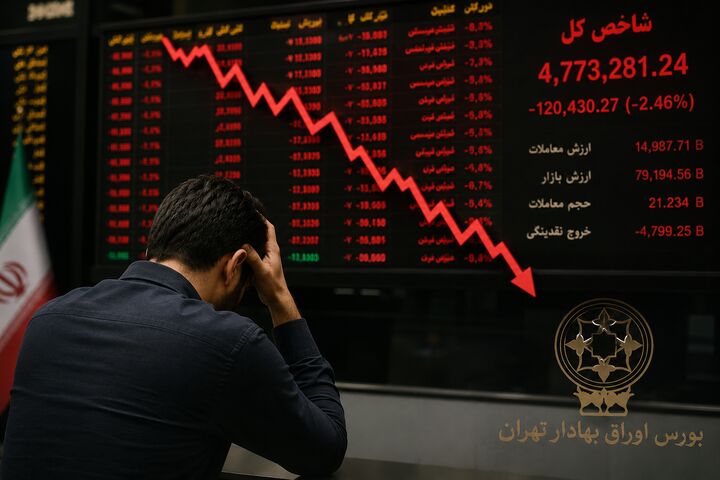 بورس ۲۷ تیر با سقوط سنگین آغاز هفته؛ شاخص کل بیش از ۱۲۰ هزار واحد عقب نشست