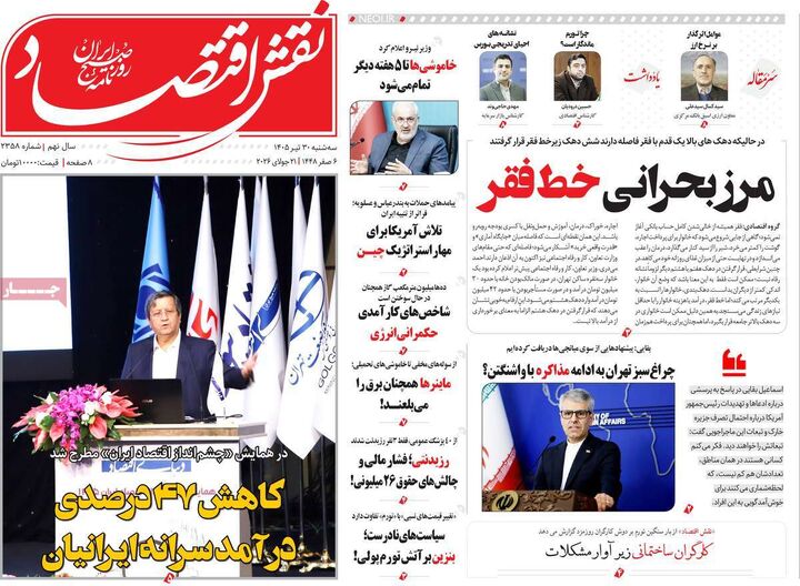صفحه اول روزنامه های اقتصادی ۳۰ تیر ۱۴۰۵