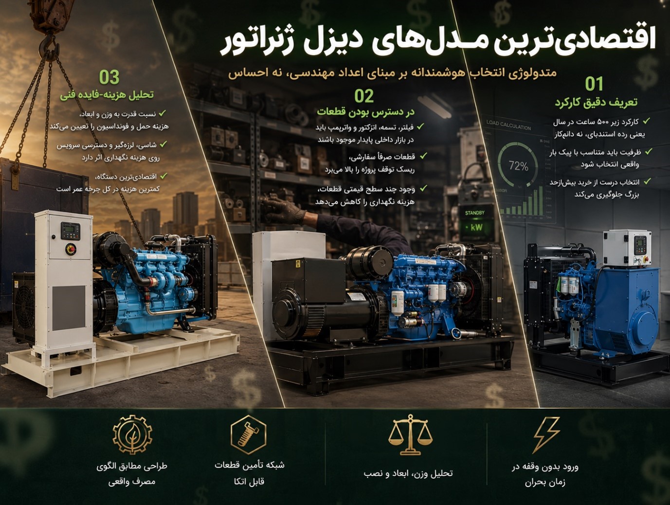 چگونه یک دیزل ژنراتور اقتصادی انتخاب کنیم؟