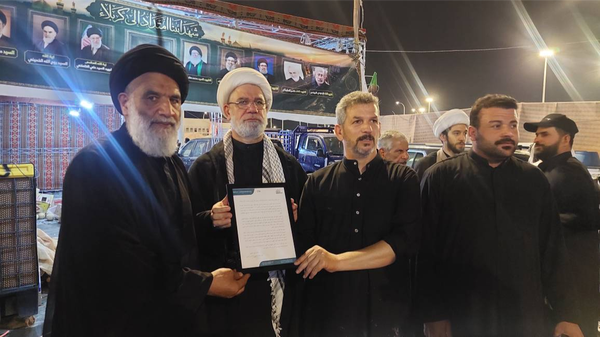 ابلاغ قدردانی رهبر معظم انقلاب به خادمان اربعین در مرز شلمچه عراق