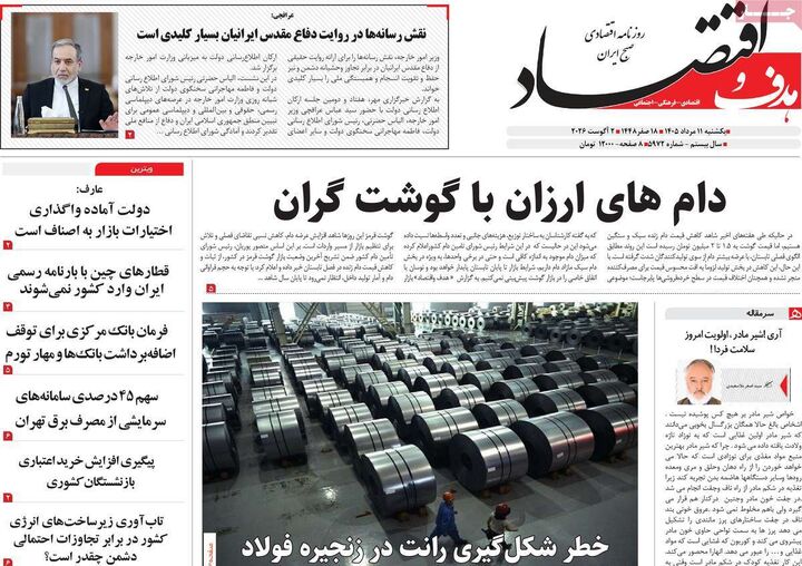 صفحه اول روزنامه های اقتصادی ۱۱ مرداد ۱۴۰۵