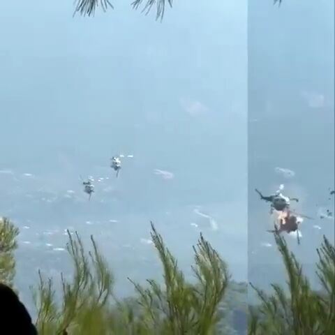 سانحه هولناک در آسمان یونان؛ برخورد مرگبار دو بالگرد آتش‌نشانی در حین عملیات