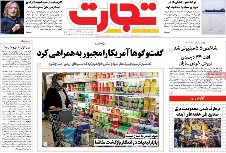 صفحه اول روزنامه های اقتصادی ۱۸ مرداد ۱۴۰۵