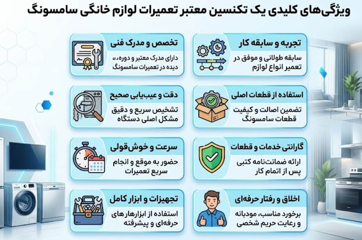 یک تعمیرکار مطمئن سامسونگ چه ویژگی‌هایی باید داشته باشد؟