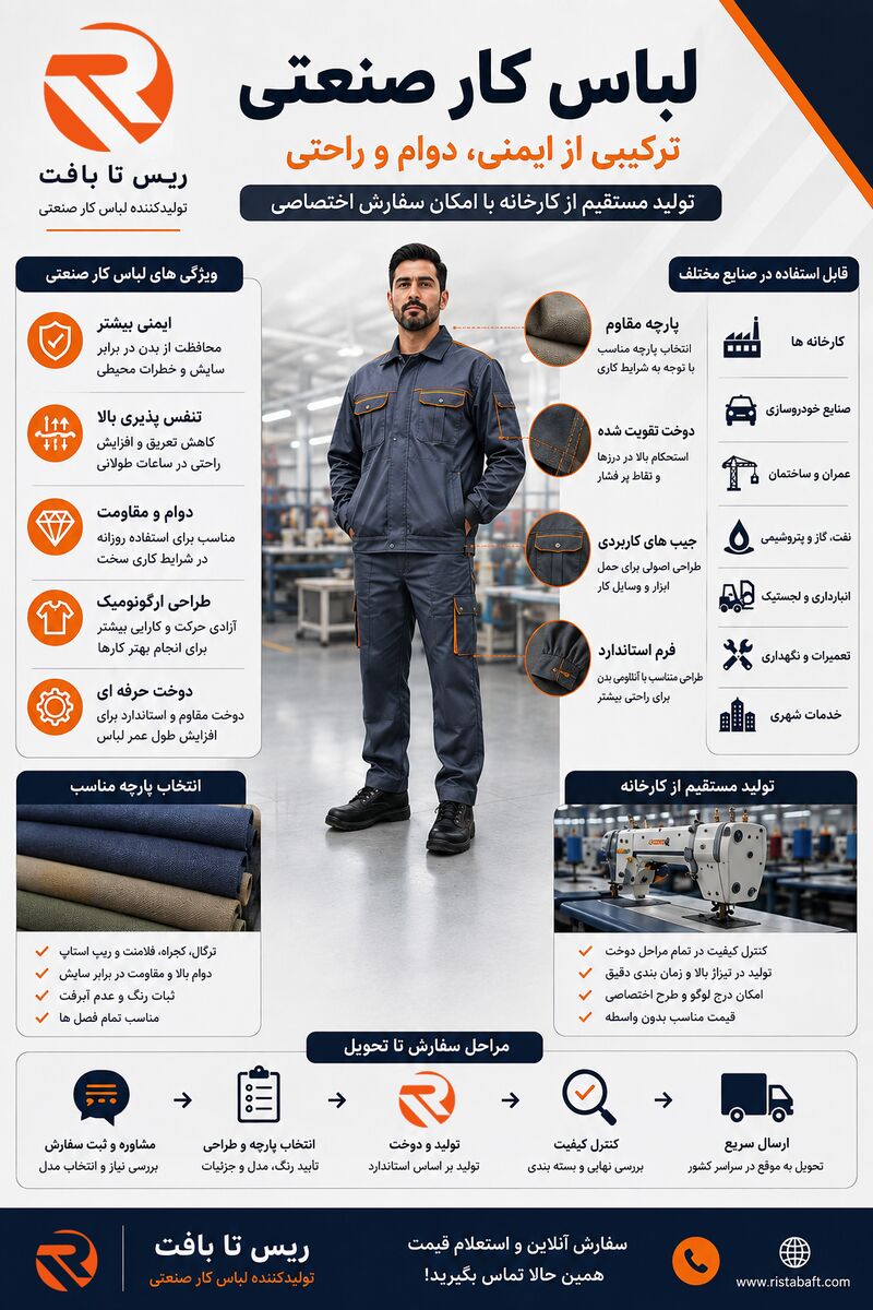 سفارش انواع لباس کار صنعتی