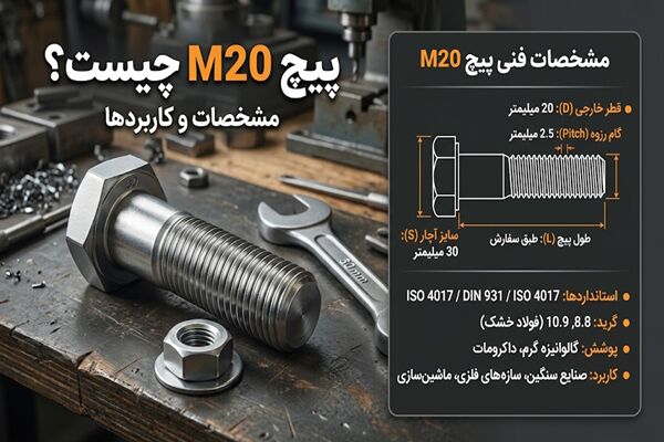 منظور از پیچ m۲۰ چیست و مشخصات پیچ m۲۰