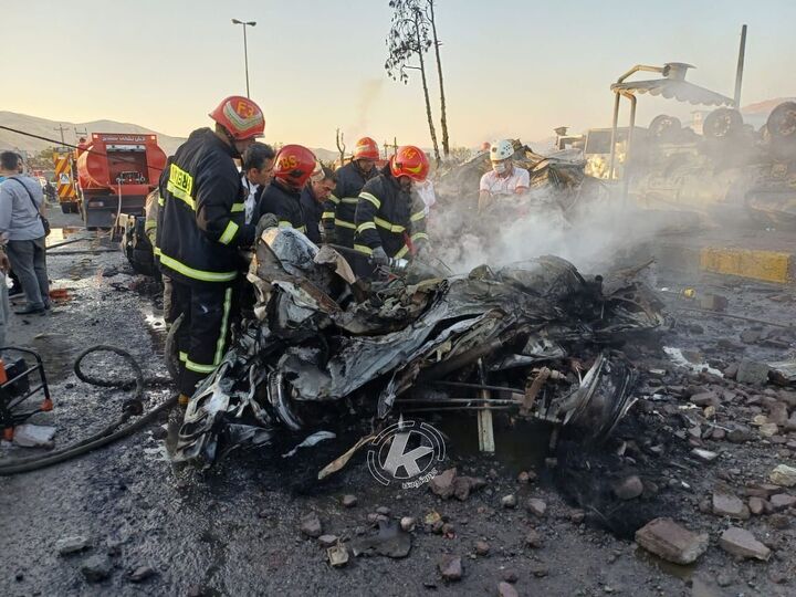 انفجار تانکر سوخت در محور سنندج ــ همدان با ۱۰ فوتی