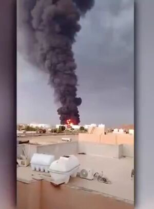 آتش‌سوزی گسترده در تأسیسات آرامکو پس از حمله یمن