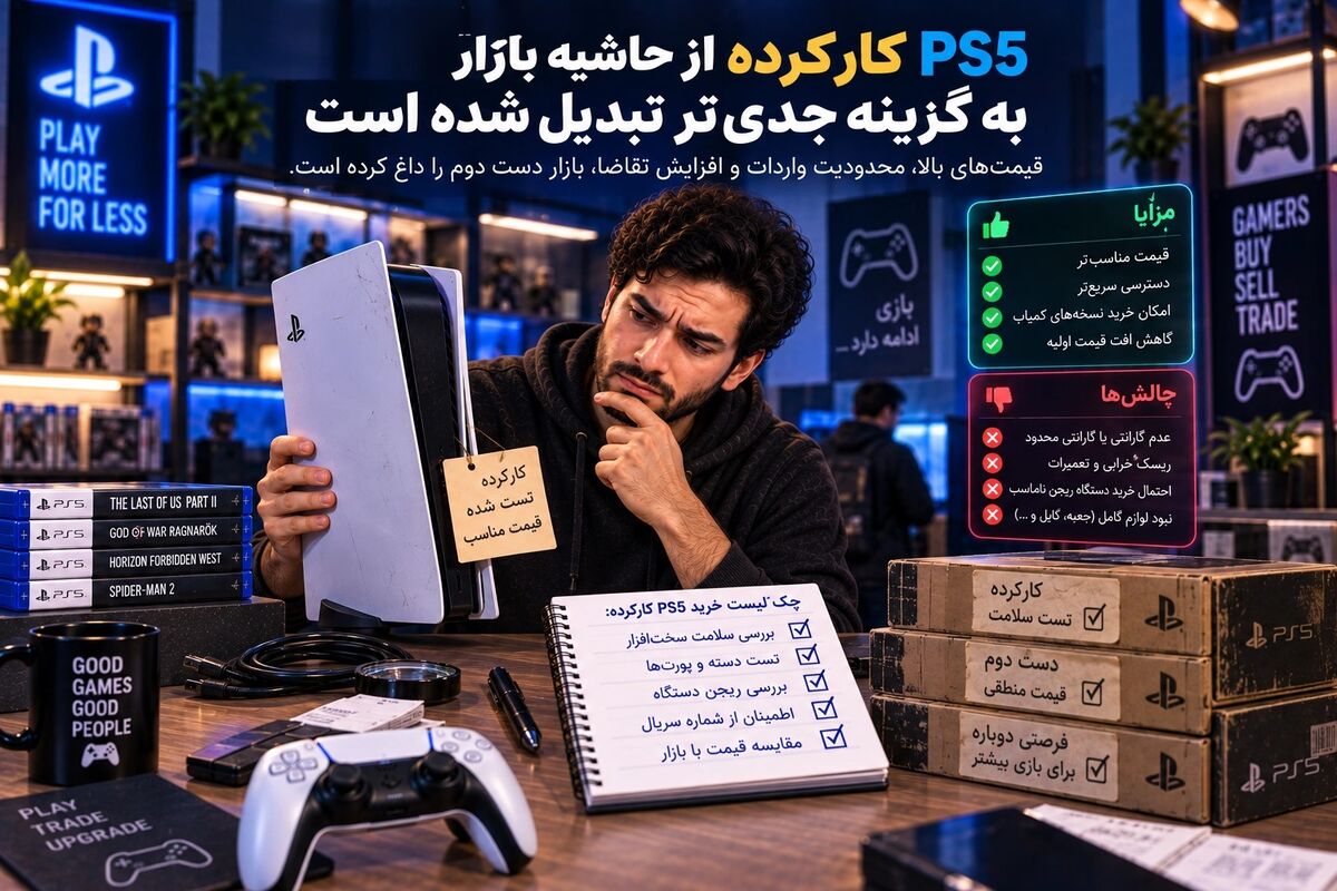 PS5 کارکرده از حاشیه بازار به گزینه جدیتر تبدیل شده است