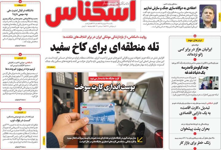 صفحه اول روزنامه های اقتصادی ۲۹ شهریور ۱۴۰۵