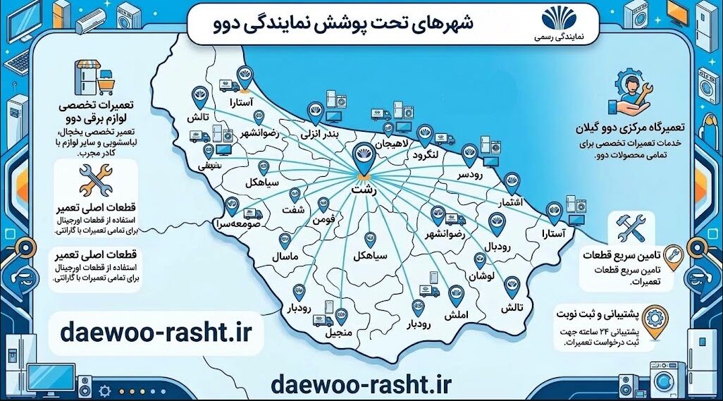 دیگر شهرهای تحت پوشش نمایندگی دوو