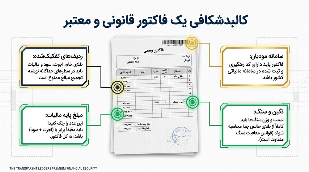 جزئیات فاکتور طلا