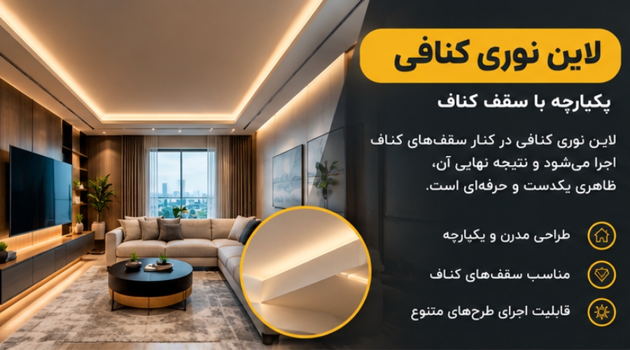 جدیدترین مدل های لاین نوری سقف پذیرایی، آشپزخانه و ... | پیاده سازی و اجرا
