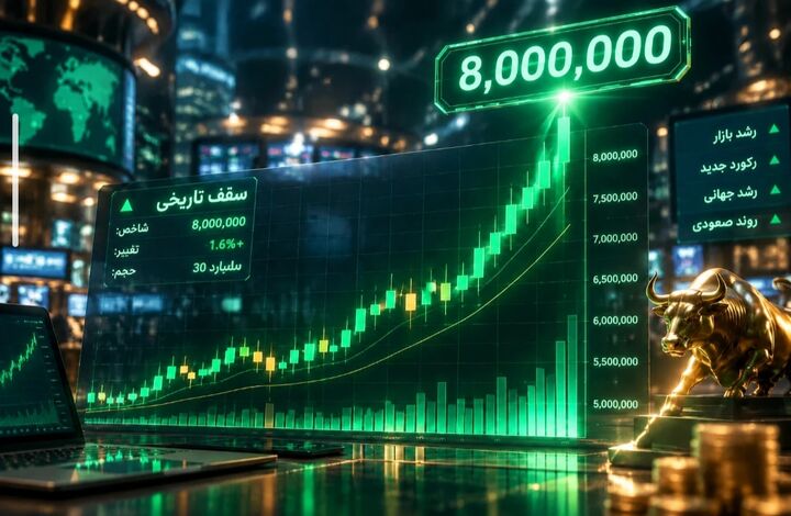 تاریخ‌سازی در تالار بورس؛ فتح قله ۸ میلیون واحدی شاخص کل