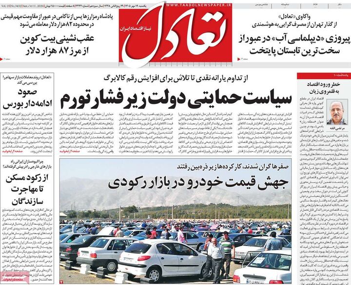 صفحه اول روزنامه های اقتصادی ۱۹ مهر ۱۴۰۵
