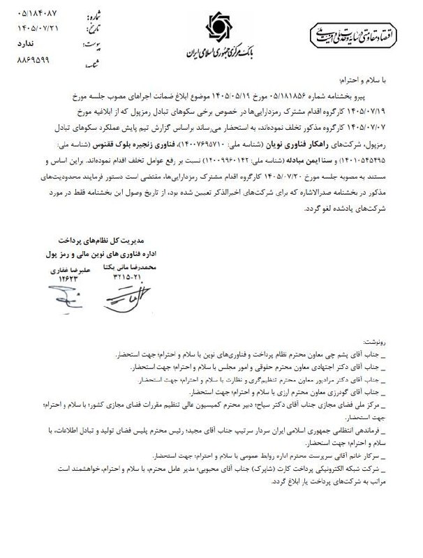 محدودیت ۵ صرافی رمزارزی برداشته شد