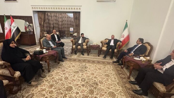 دیدار رئیس سازمان گذرگاه‌های مرزی عراق و استانداران سه استان مرزی با سفیر ایران در بغداد
