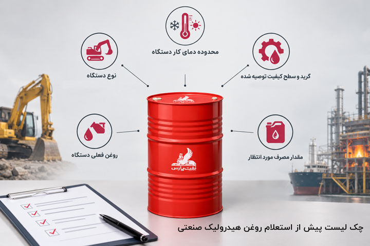 چک لیست پیش از استعلام قیمت روغن هیدرولیک